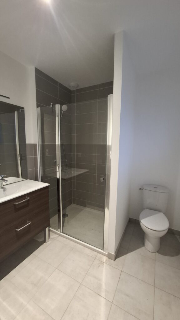 Création d'une salle de bain lors d'une transformation d'une maison Brestoise en appartement.