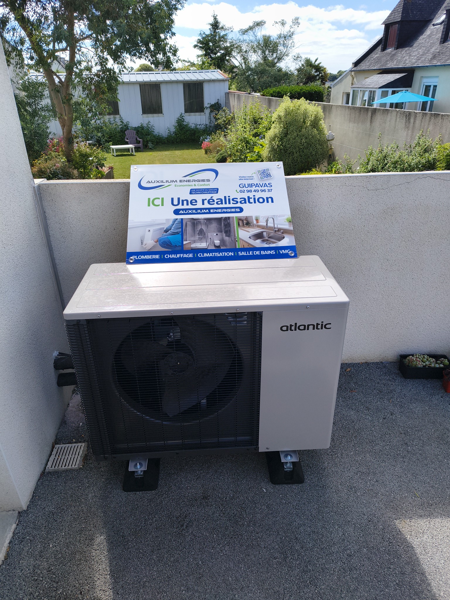 Auxilium Énergies a réalisé l’installation d’une pompe à chaleur en remplacement d'une chaudière à gaz à Plabennec